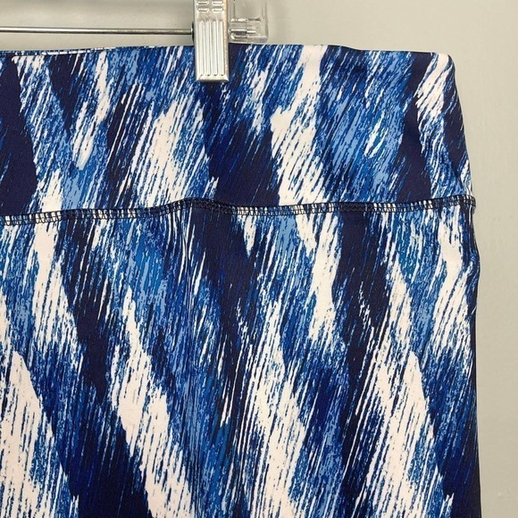 fullbeauty Sport Women's Size 26/28 Blue and White Leggings Stretch Activewear - Picture 2 of 12